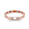 Load image into Gallery viewer, 0.50-ct.-princess-cut-diamond-channel-wedding-ring-for-her-with-orange-sapphire-in-14K-rose-gold-FD8382-0.50CTBGSAORANGLE5-NL-RG