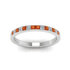 Load image into Gallery viewer, 0.50-ct.-princess-cut-diamond-channel-wedding-ring-for-her-with-orange-sapphire-in-950-Platinum-FD8382-0.50CTBGSAORANGLE5-NL-WG