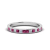 Load image into Gallery viewer, 0.50-ct.-princess-cut-diamond-channel-wedding-ring-for-her-with-pink-sapphire-in-14K-white-gold-FD8382-0.50CTBGSADRPI-NL-WG