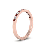 Load image into Gallery viewer, 0.50-ct.-princess-cut-diamond-channel-wedding-ring-for-her-with-ruby-in-18K-rose-gold-FD8382-0.50CTBGRUDRANGLE2-NL-RG