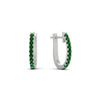 Load image into Gallery viewer, 0.50-ctw-huggie-hoop-emerald-earrings-in-white-gold-FDEAR11260GEMGRANGLE2-0.50-NL-WG