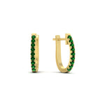 Load image into Gallery viewer, 0.50-ctw-huggie-hoop-emerald-earrings-in-yellow-gold-FDEAR11260GEMGRANGLE2-0.50-NL-YG