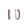 Load image into Gallery viewer, 0.50-ctw-huggie-hoop-pink-sapphire-earrings-in-white-gold-FDEAR11260GSADRPIANGLE2-0.50-NL-WG
