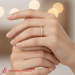 Load image into Gallery viewer, 0.70-carat-basket-prong-7-asscher-cut-anniversary-ring-rose-gold-fdwb8008as7-0.75ct-model