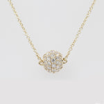 Load image into Gallery viewer, 0.70-ct-gold-pavé-ball-pendant-in-14K-yellow-gold-FDPD8433RO