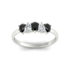 Load image into Gallery viewer, 0.75-carat-5-stone-wedding-band-black-diamond-teardrop-in-white-gold-fdwb8008peblackangle5-0.75ct-nl-wg.jpg