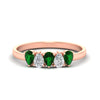 Load image into Gallery viewer, 0.75-carat-5-stone-wedding-band-emerald-teardrop-in-rose-gold-fdwb8008pegemgrsleep-0.75ct-nl-rg.jpg