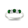 Load image into Gallery viewer, 0.75-carat-5-stone-wedding-band-emerald-teardrop-in-white-gold-fdwb8008pegemgrangle5-0.75ct-nl-wg.jpg