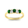 Load image into Gallery viewer, 0.75-carat-5-stone-wedding-band-emerald-teardrop-in-yellow-gold-fdwb8008pegemgrangle5-0.75ct-nl-yg.jpg