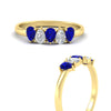 Load image into Gallery viewer, 0.75-carat-5-stone-wedding-band-sapphire-teardrop-in-yellow-gold-fdwb8008pegsablangle3-0.75ct-nl-yg.jpg