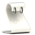 Load image into Gallery viewer, 0.75-carat-classic-black-diamond-huggie-hoop-earring-in-white-gold-FDEAR11260GBLACKANGLE2-0.75-NL-WG