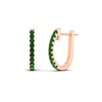 Load image into Gallery viewer, 0.75-carat-classic-emerald-huggie-hoop-earring-in-rose-gold-FDEAR11260GEMGRANGLE2-0.75-NL-RG