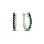 Load image into Gallery viewer, 0.75-carat-classic-emerald-huggie-hoop-earring-in-white-gold-FDEAR11260GEMGRANGLE2-0.75-NL-WG