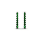 Load image into Gallery viewer, 0.75-carat-classic-emerald-huggie-hoop-earring-in-white-gold-FDEAR11260GEMGRANGLE2-0.75-NL-WG