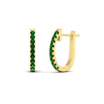 Load image into Gallery viewer, 0.75-carat-classic-emerald-huggie-hoop-earring-in-yellow-gold-FDEAR11260GEMGRANGLE2-0.75-NL-YG