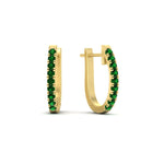 Load image into Gallery viewer, 0.75-carat-classic-emerald-huggie-hoop-earring-in-yellow-gold-FDEAR11260GEMGRANGLE2-0.75-NL-YG