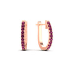 Load image into Gallery viewer, 0.75-carat-classic-pink-sapphire-huggie-hoop-earring-in-rose-gold-FDEAR11260GSADRPIANGLE2-0.75-NL-RG