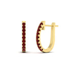 Load image into Gallery viewer, 0.75-carat-classic-ruby-huggie-hoop-earring-in-yellow-gold-FDEAR11260GRUDRANGLE2-0.75-NL-YG