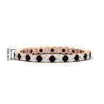 Load image into Gallery viewer, 0.75-carat-round-cut-bezel-set-diamond-and-black-diamond-eternity-wedding-band-in-rose-gold-FD8072ROBGBLACK-0.72CT-NL-RG-HW?v=1774347027