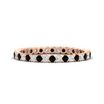 Load image into Gallery viewer, 0.75-carat-round-cut-bezel-set-diamond-and-black-diamond-eternity-wedding-band-in-rose-gold-FD8072ROBGBLACK-0.72CT-NL-RG?v=1774347027