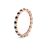 Load image into Gallery viewer, 0.75-carat-round-cut-bezel-set-diamond-and-black-diamond-eternity-wedding-band-in-rose-gold-FD8072ROBGBLACKANGLE2-0.72CT-NL-RG?v=1774347027