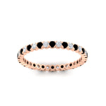 Load image into Gallery viewer, 0.75-carat-round-cut-bezel-set-diamond-and-black-diamond-eternity-wedding-band-in-rose-gold-FD8072ROBGBLACKANGLE5-0.72CT-NL-RG?v=1774347027