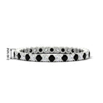 Load image into Gallery viewer, 0.75-carat-round-cut-bezel-set-diamond-and-black-diamond-eternity-wedding-band-in-white-gold-FD8072ROBGBLACK-0.72CT-NL-WG-HW?v=1774347027
