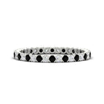 Load image into Gallery viewer, 0.75-carat-round-cut-bezel-set-diamond-and-black-diamond-eternity-wedding-band-in-white-gold-FD8072ROBGBLACK-0.72CT-NL-WG?v=1774347027