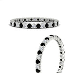Load image into Gallery viewer, 0.75-carat-round-cut-bezel-set-diamond-and-black-diamond-eternity-wedding-band-in-white-gold-FD8072ROBGBLACKANGLE3-0.72CT-NL-WG?v=1774347027