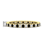 Load image into Gallery viewer, 0.75-carat-round-cut-bezel-set-diamond-and-black-diamond-eternity-wedding-band-in-yellow-gold-FD8072ROBGBLACK-0.72CT-NL-YG-HW?v=1774347027