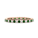 Load image into Gallery viewer, 0.75-carat-round-cut-bezel-set-diamond-and-emerald-eternity-wedding-band-in-rose-gold-FD8072ROBGEMGR-0.72CT-NL-RG?v=1774347027