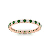 Load image into Gallery viewer, 0.75-carat-round-cut-bezel-set-diamond-and-emerald-eternity-wedding-band-in-rose-gold-FD8072ROBGEMGRANGLE5-0.72CT-NL-RG?v=1774347027