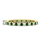 Load image into Gallery viewer, 0.75-carat-round-cut-bezel-set-diamond-and-emerald-eternity-wedding-band-in-yellow-gold-FD8072ROBGEMGR-0.72CT-NL-YG-HW?v=1774347027