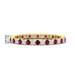 Load image into Gallery viewer, 0.75-carat-round-cut-bezel-set-diamond-and-pink-sapphire-eternity-wedding-band-in-yellow-gold-FD8072ROBGSADRPI-0.72CT-NL-YG-HW?v=1774347027