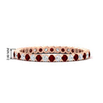 Load image into Gallery viewer, 0.75-carat-round-cut-bezel-set-diamond-and-ruby-eternity-wedding-band-in-rose-gold-FD8072ROBGRUDR-0.72CT-NL-RG-HW?v=1774347027