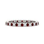Load image into Gallery viewer, 0.75-carat-round-cut-bezel-set-diamond-and-ruby-eternity-wedding-band-in-white-gold-FD8072ROBGRUDR-0.72CT-NL-WG?v=1774347027