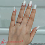 Load image into Gallery viewer, 0.75-carat-round-cut-bezel-set-diamond-and-sapphire-eternity-wedding-band-in-14k-yellow-gold-FD8072ROB-5?v=1774347027