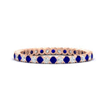 Load image into Gallery viewer, 0.75-carat-round-cut-bezel-set-diamond-and-sapphire-eternity-wedding-band-in-rose-gold-FD8072ROBGSABL-0.72CT-NL-RG?v=1774347027