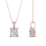 Load image into Gallery viewer, 0.75-carat-square-cut-diamond-filigree-pendant-in-FDPD10681PR-0.75CTANGLE2-NL-RG