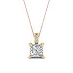 Load image into Gallery viewer, 0.75-carat-square-cut-diamond-filigree-pendant-in-FDPD10681PR-0.75CTANGLE2-NL-YG