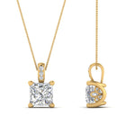 Load image into Gallery viewer, 0.75-carat-square-cut-diamond-filigree-pendant-in-FDPD10681PR-0.75CTANGLE2-NL-YG