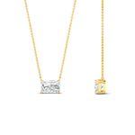 Load image into Gallery viewer, Horizontal Radiant Diamond Solitaire Pendant