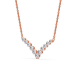 Load image into Gallery viewer, 0.75-ct-round-diamond-V-graduated-necklace-in-FDNK8068ANGLE1-0.75-CT-NL-RG