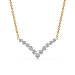 Load image into Gallery viewer, 0.75-ct-round-diamond-V-graduated-necklace-in-FDNK8068ANGLE1-0.75-CT-NL-YG