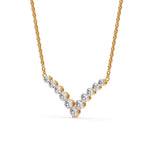 Load image into Gallery viewer, 0.75-ct-round-diamond-V-graduated-necklace-in-FDNK8068ANGLE1-0.75-CT-NL-YG
