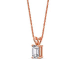 Load image into Gallery viewer, 0.75-ct.-emerald-cut-solitaire-pendant-in-rose-gold-yellow-gold-FDPD8469ANGLE2-EM-0.75-RG.jpg?v=1759468255