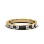 Load image into Gallery viewer, 0.75-ct.-princess-cut-channel-wedding-ring-with-black-diamond-in-14K-yellow-gold-FD8382-0.75CTBGBLACK-NL-YG
