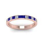 Load image into Gallery viewer, 0.75-ct.-princess-cut-diamond-channel-wedding-ring-with-blue-sapphire-in-18K-rose-gold-FD8382-0.75CTBGSABLANGLE5-NL-RG