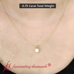 Load image into Gallery viewer, 0.75_Carat_Round_4_Prong_Solitaire_Diamond_Pendants_With_Lab_Diamond_In_Yellow_Gold-FDPD10535RO-0.75CT.jpg?v=1765777908