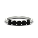 Load image into Gallery viewer, 1-carat-5-stone-anniversary-black-diamond-wedding-ring-band-in-white-gold-FDENS141ROBGBLACK-1.00CT-NL-WG